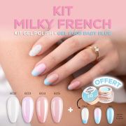 Kit Gel Polish Regular Milky French + FG08 Makear