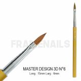 Pinceau Framenails Master Design 3D Kolinsky N°6 Long