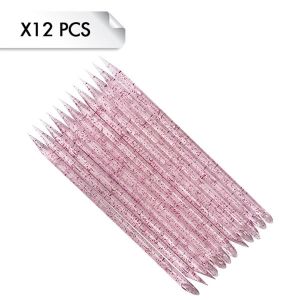 Repousses Cuticules Plastique Glitter Pink x12